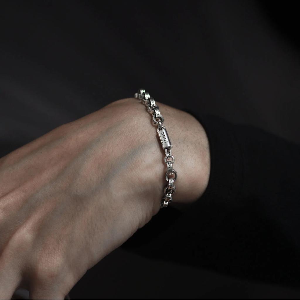 Men's S925 Silver 5-6mm Heart Braided Bracelet by HitMyNeed