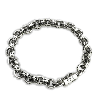 Men's S925 Silver 5-6mm Heart Braided Bracelet by HitMyNeed