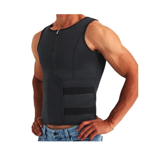 Men's Sauna Vest Body Shaper Waist Trainer single-belt-black xl by HitMyNeed