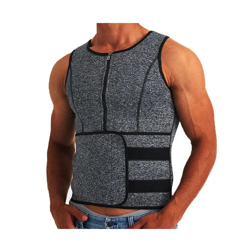 Men's Sauna Vest Body Shaper Waist Trainer single-belt-gray s by HitMyNeed