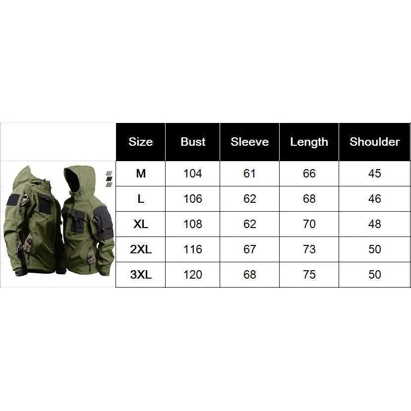 Men's Shark Skin Tactical Softshell Hooded Jacket by HitMyNeed