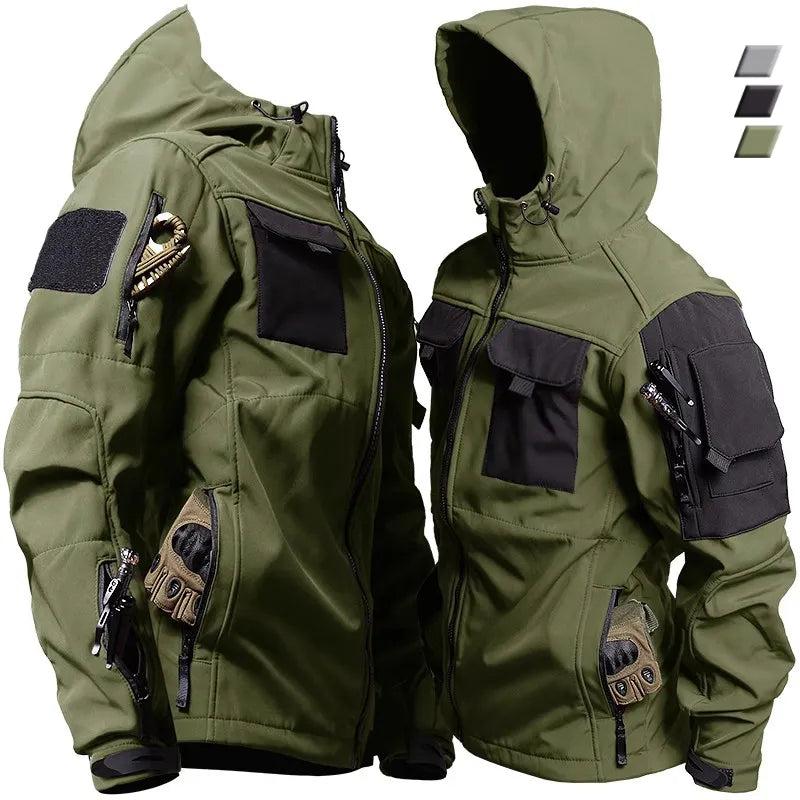 Men's Shark Skin Tactical Softshell Hooded Jacket by HitMyNeed