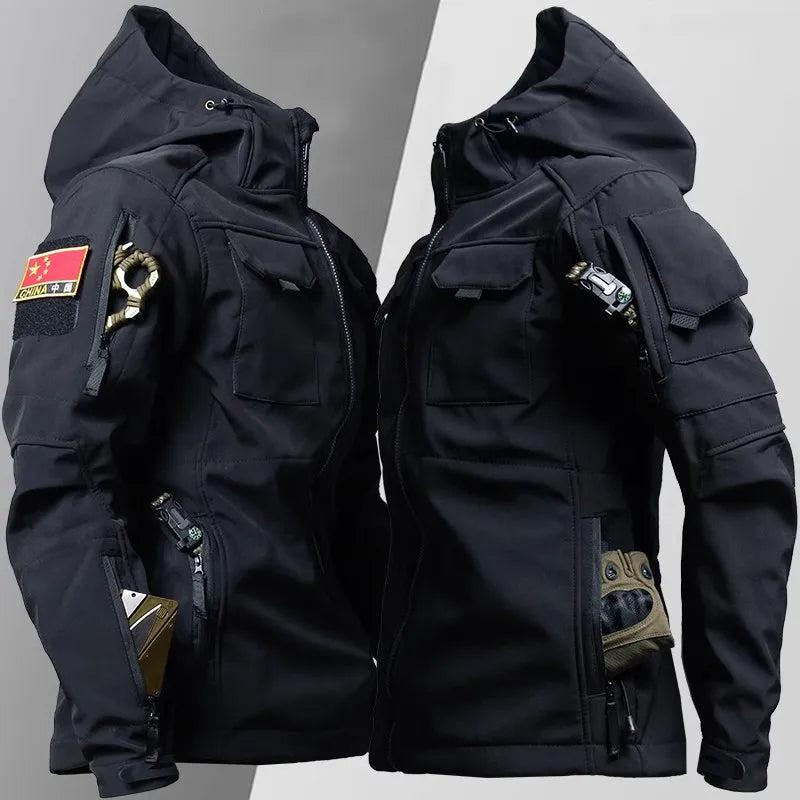 Men's Shark Skin Tactical Softshell Hooded Jacket by HitMyNeed