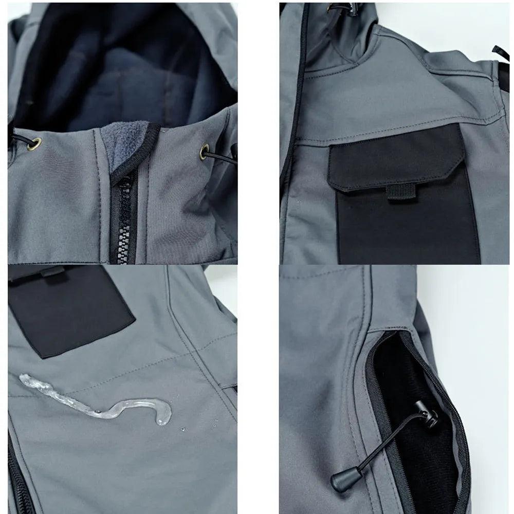 Men's Shark Skin Tactical Softshell Hooded Jacket by HitMyNeed