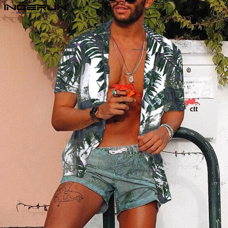 Men's Short Sleeve Hawaiian Cotton Shirt by HitMyNeed