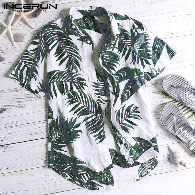 Men's Short Sleeve Hawaiian Cotton Shirt by HitMyNeed
