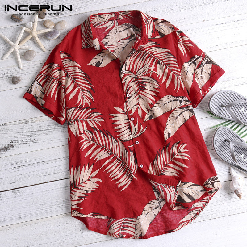 Men's Short Sleeve Hawaiian Cotton Shirt by HitMyNeed