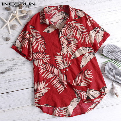 Men's Short Sleeve Hawaiian Cotton Shirt by HitMyNeed