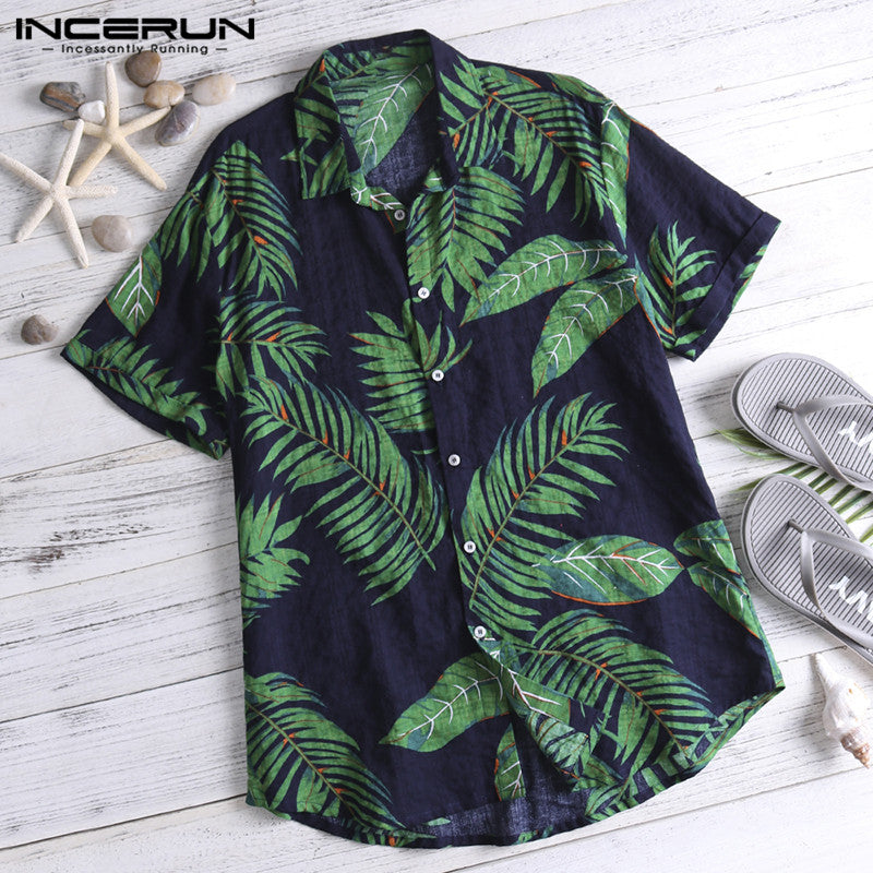 Men's Short Sleeve Hawaiian Cotton Shirt by HitMyNeed