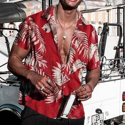 Men's Short Sleeve Hawaiian Cotton Shirt by HitMyNeed
