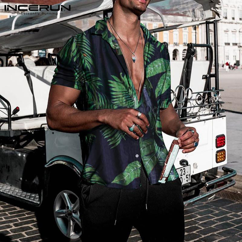 Men's Short Sleeve Hawaiian Cotton Shirt by HitMyNeed