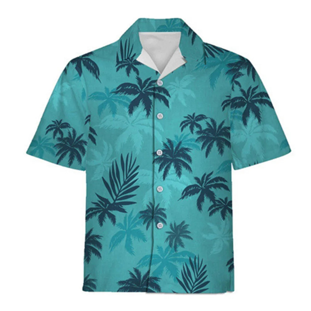 Men's Short Sleeve Summer Hawaiian Shirt blue m by HitMyNeed