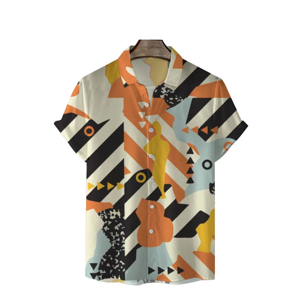 Men's Short Sleeve Summer Hawaiian Shirt gray xxl by HitMyNeed