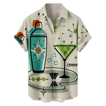 Men's Short Sleeve Summer Hawaiian Shirt ivory xxxl by HitMyNeed