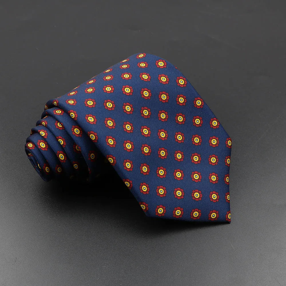 Men's Silk Tie 7.5cm - Dotted Floral Wedding & Business 13.0 by HitMyNeed