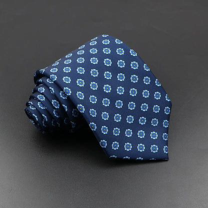 Men's Silk Tie 7.5cm - Dotted Floral Wedding & Business 15.0 by HitMyNeed