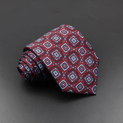 Men's Silk Tie 7.5cm - Dotted Floral Wedding & Business 16.0 by HitMyNeed