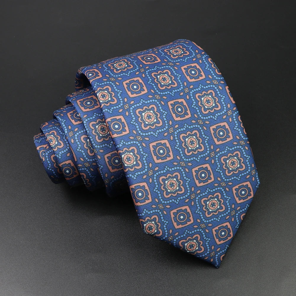 Men's Silk Tie 7.5cm - Dotted Floral Wedding & Business 18.0 by HitMyNeed