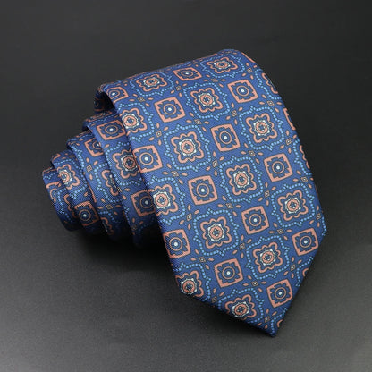 Men's Silk Tie 7.5cm - Dotted Floral Wedding & Business 18.0 by HitMyNeed