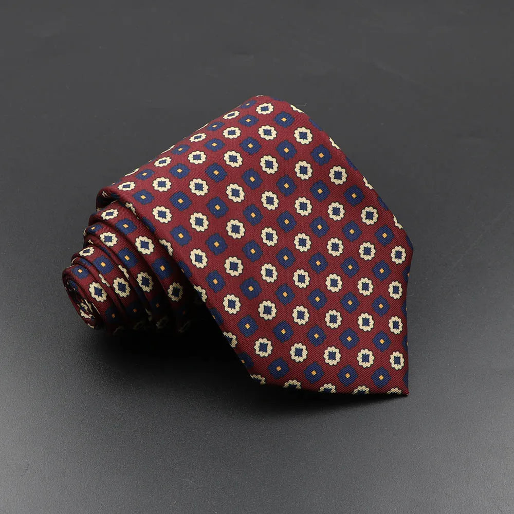 Men's Silk Tie 7.5cm - Dotted Floral Wedding & Business 19.0 by HitMyNeed