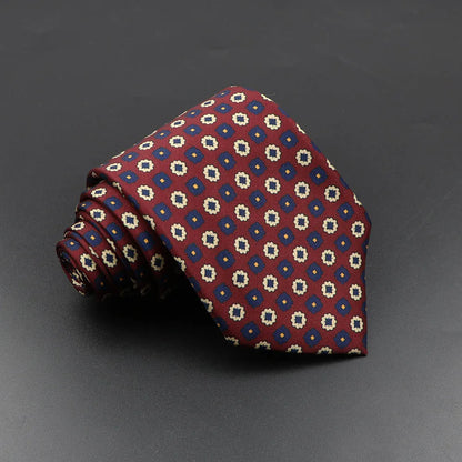 Men's Silk Tie 7.5cm - Dotted Floral Wedding & Business 19.0 by HitMyNeed