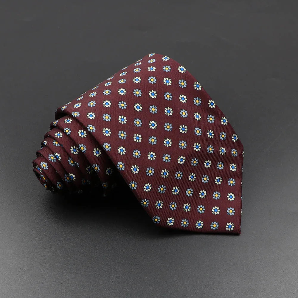 Men's Silk Tie 7.5cm - Dotted Floral Wedding & Business 1.0 by HitMyNeed