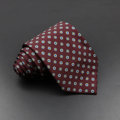 Men's Silk Tie 7.5cm - Dotted Floral Wedding & Business 1.0 by HitMyNeed
