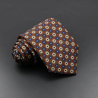 Men's Silk Tie 7.5cm - Dotted Floral Wedding & Business 21.0 by HitMyNeed