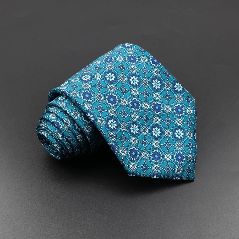 Men's Silk Tie 7.5cm - Dotted Floral Wedding & Business 23.0 by HitMyNeed