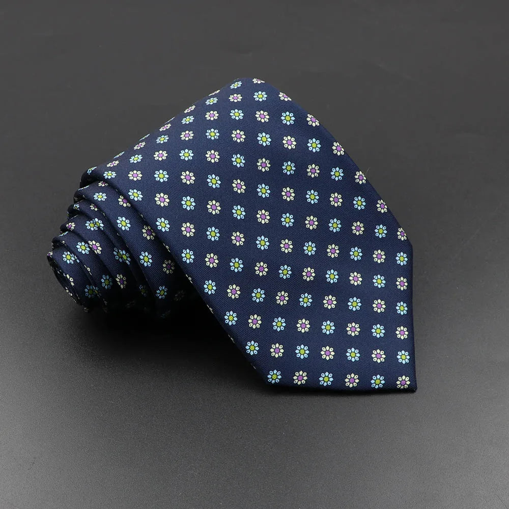 Men's Silk Tie 7.5cm - Dotted Floral Wedding & Business 2.0 by HitMyNeed