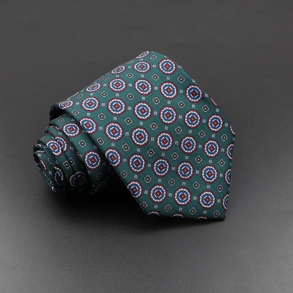 Men's Silk Tie 7.5cm - Dotted Floral Wedding & Business 32.0 by HitMyNeed