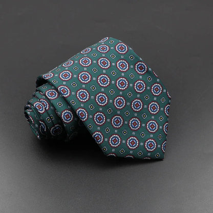 Men's Silk Tie 7.5cm - Dotted Floral Wedding & Business 32.0 by HitMyNeed
