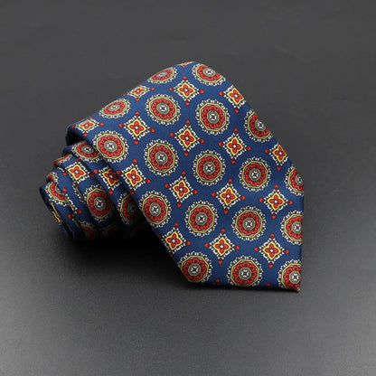Men's Silk Tie 7.5cm - Dotted Floral Wedding & Business 34.0 by HitMyNeed