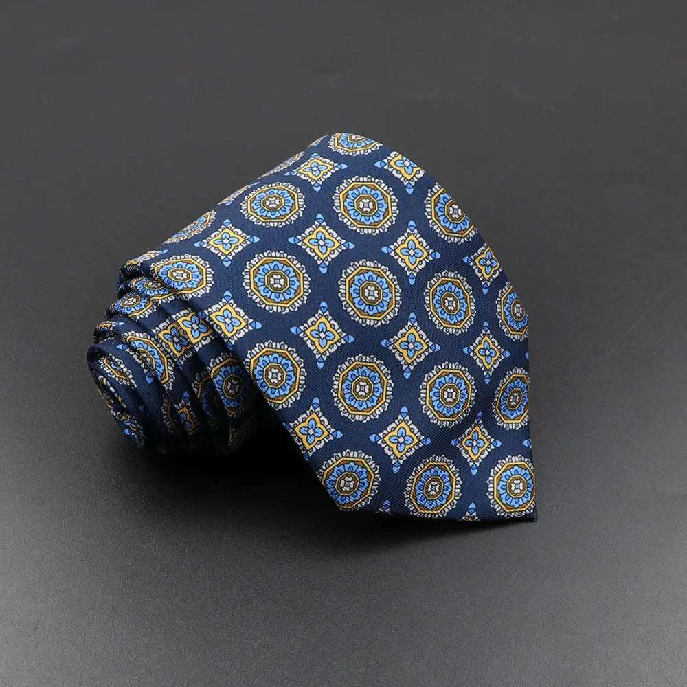 Men's Silk Tie 7.5cm - Dotted Floral Wedding & Business 35.0 by HitMyNeed