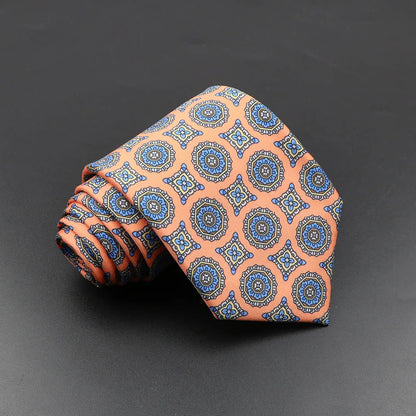 Men's Silk Tie 7.5cm - Dotted Floral Wedding & Business 36.0 by HitMyNeed