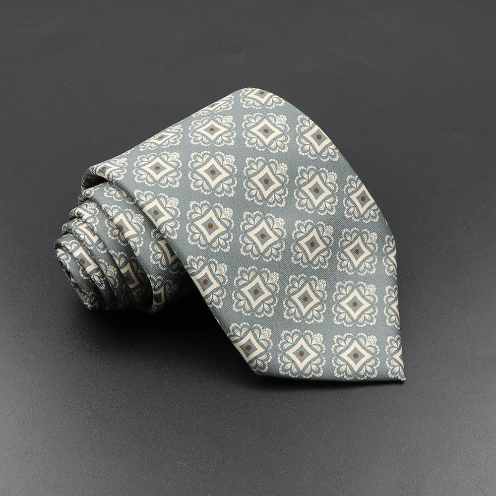 Men's Silk Tie 7.5cm - Dotted Floral Wedding & Business 39.0 by HitMyNeed