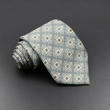 Men's Silk Tie 7.5cm - Dotted Floral Wedding & Business 39.0 by HitMyNeed