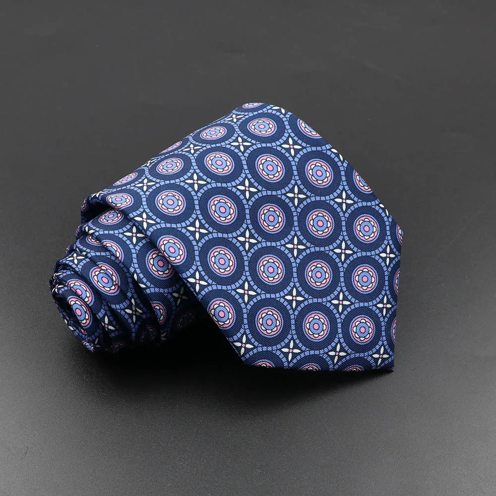 Men's Silk Tie 7.5cm - Dotted Floral Wedding & Business 42.0 by HitMyNeed
