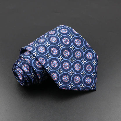 Men's Silk Tie 7.5cm - Dotted Floral Wedding & Business 42.0 by HitMyNeed