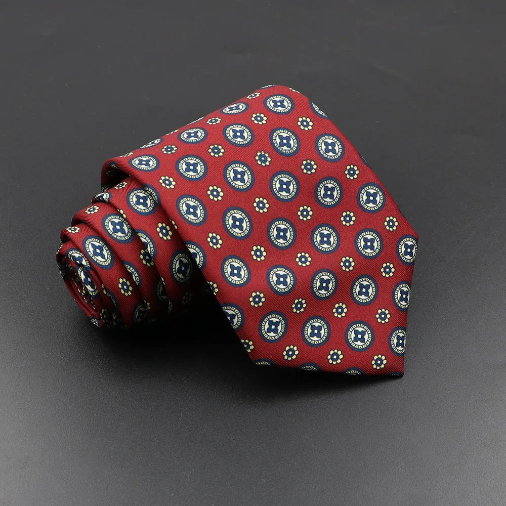 Men's Silk Tie 7.5cm - Dotted Floral Wedding & Business 43.0 by HitMyNeed