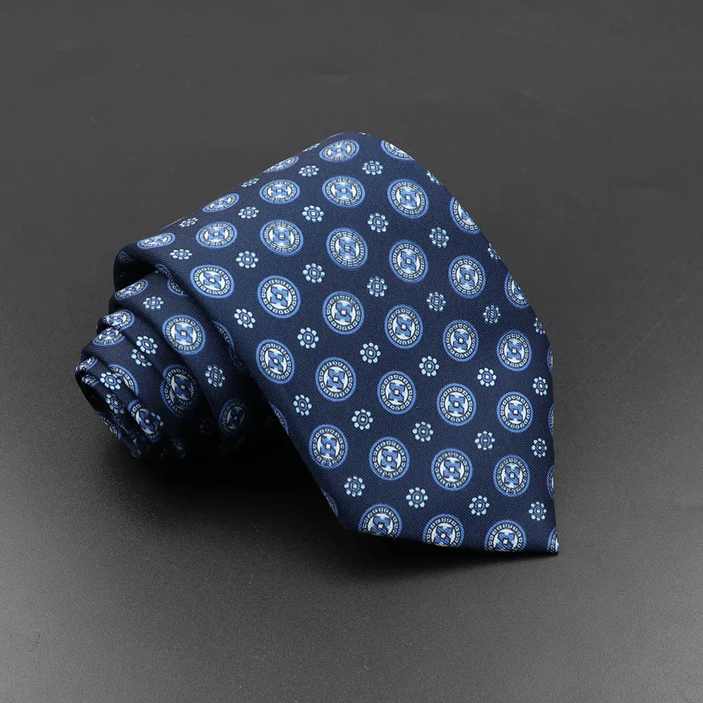 Men's Silk Tie 7.5cm - Dotted Floral Wedding & Business 45.0 by HitMyNeed