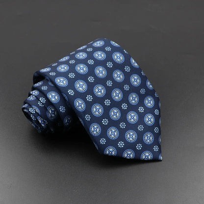 Men's Silk Tie 7.5cm - Dotted Floral Wedding & Business 45.0 by HitMyNeed