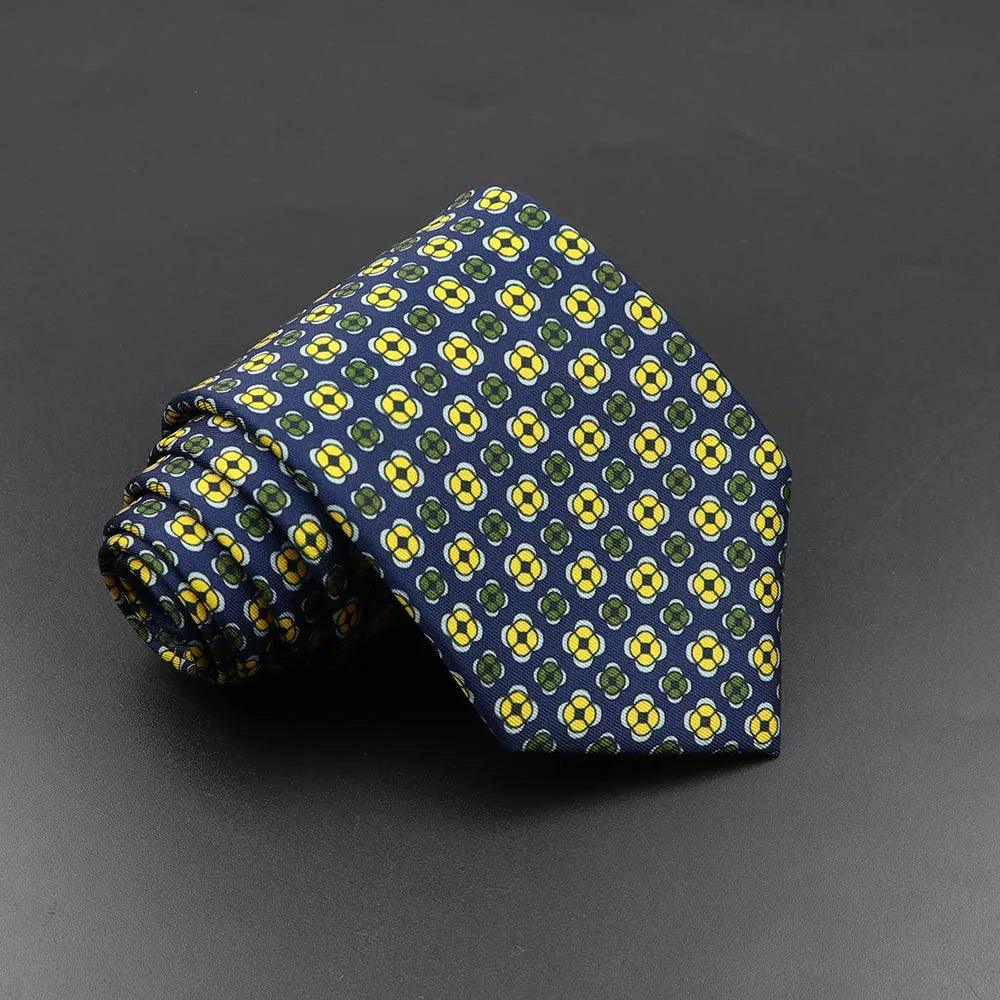 Men's Silk Tie 7.5cm - Dotted Floral Wedding & Business 46.0 by HitMyNeed
