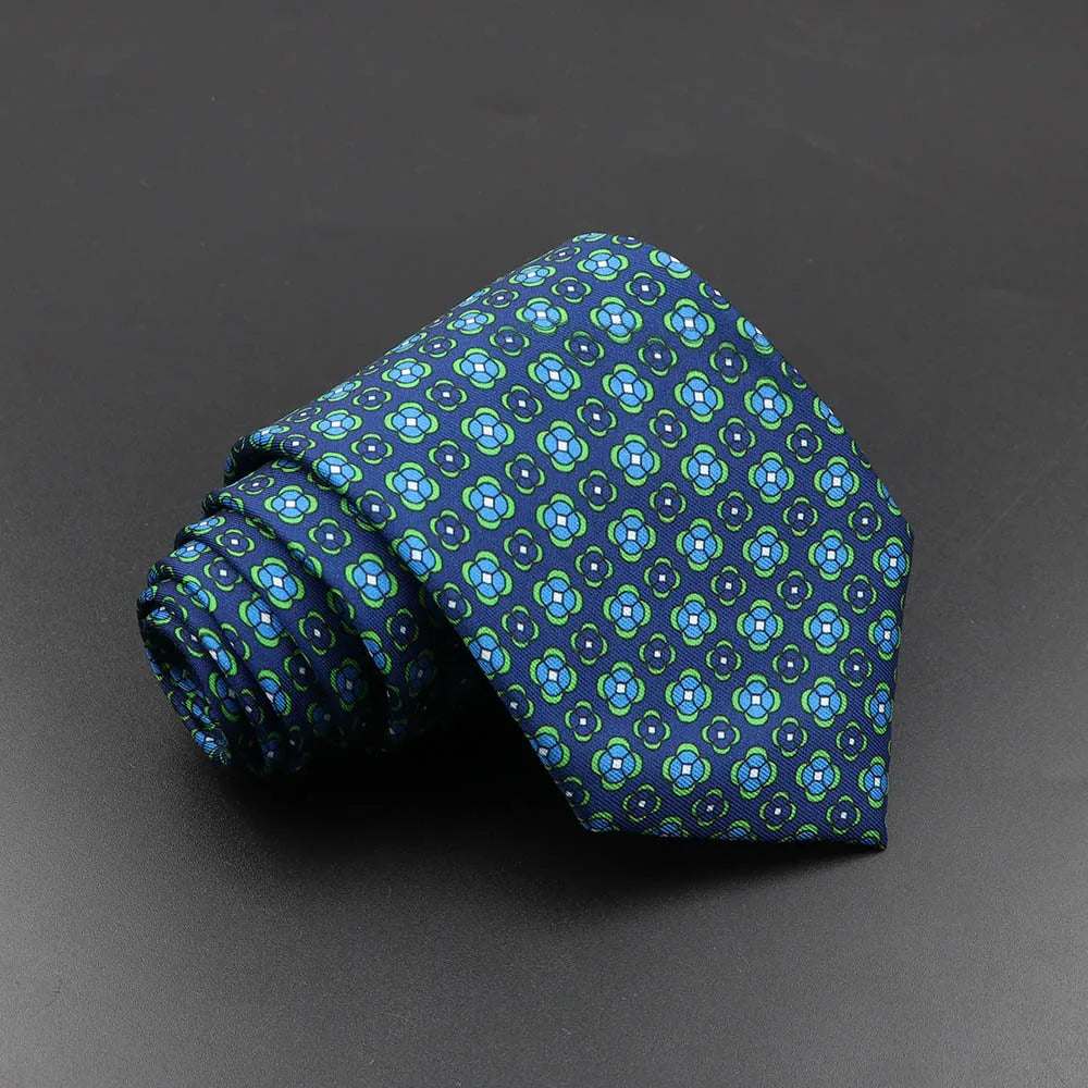 Men's Silk Tie 7.5cm - Dotted Floral Wedding & Business 47.0 by HitMyNeed