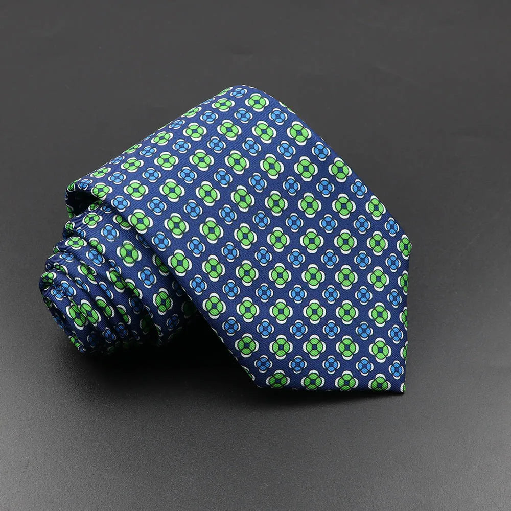 Men's Silk Tie 7.5cm - Dotted Floral Wedding & Business 48.0 by HitMyNeed