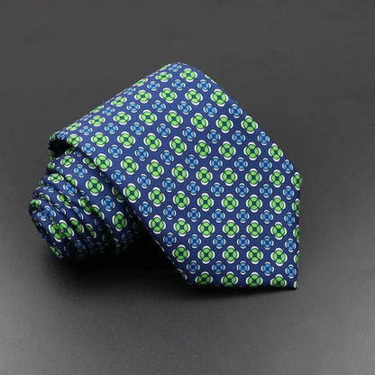 Men's Silk Tie 7.5cm - Dotted Floral Wedding & Business 48.0 by HitMyNeed