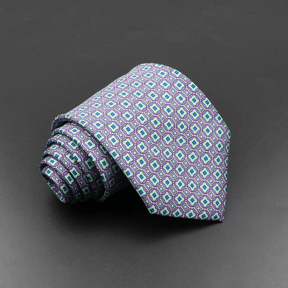 Men's Silk Tie 7.5cm - Dotted Floral Wedding & Business 50.0 by HitMyNeed