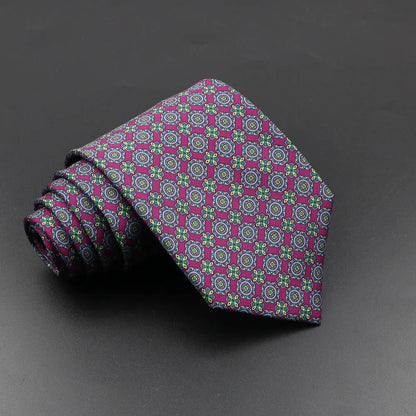 Men's Silk Tie 7.5cm - Dotted Floral Wedding & Business 53.0 by HitMyNeed