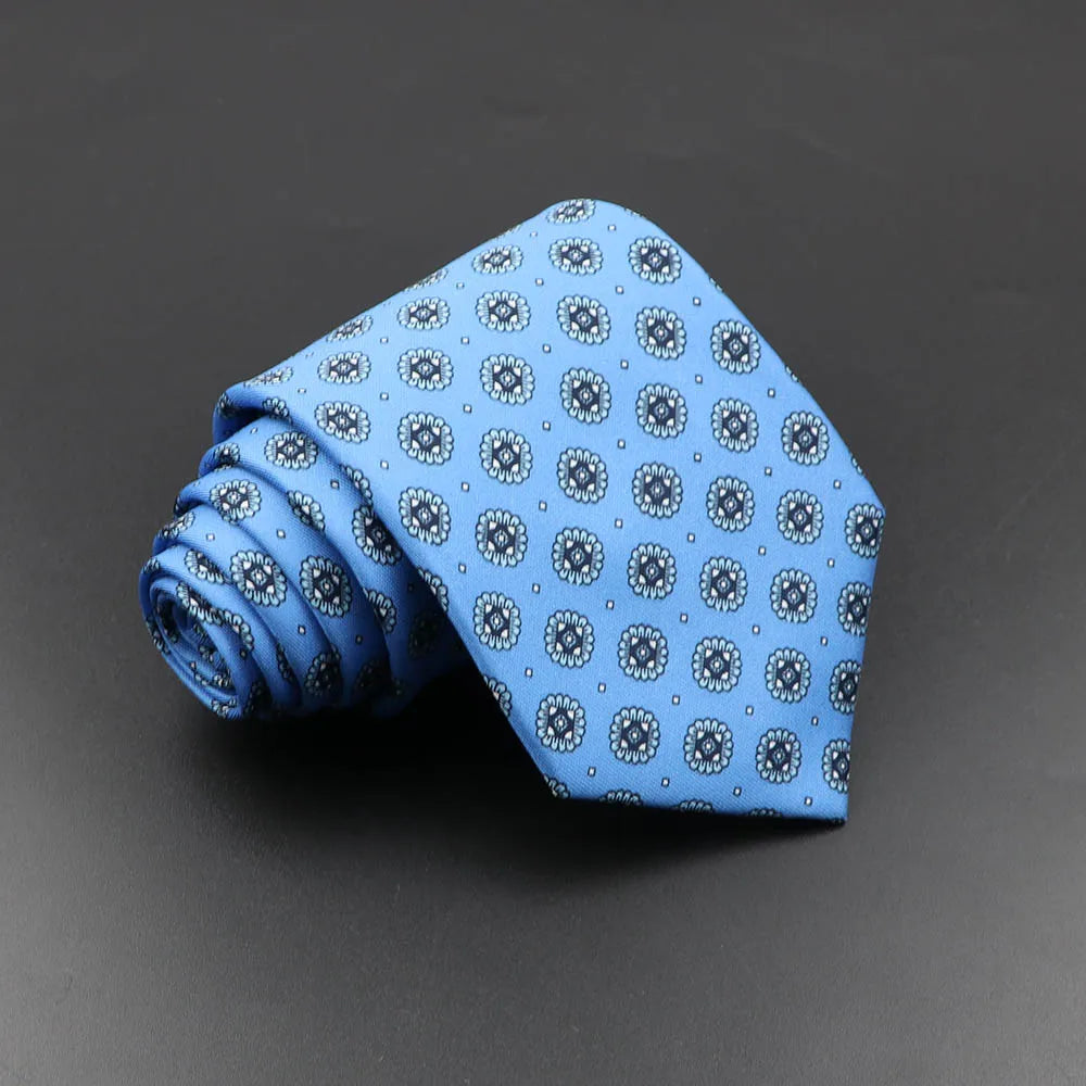 Men's Silk Tie 7.5cm - Dotted Floral Wedding & Business 55.0 by HitMyNeed