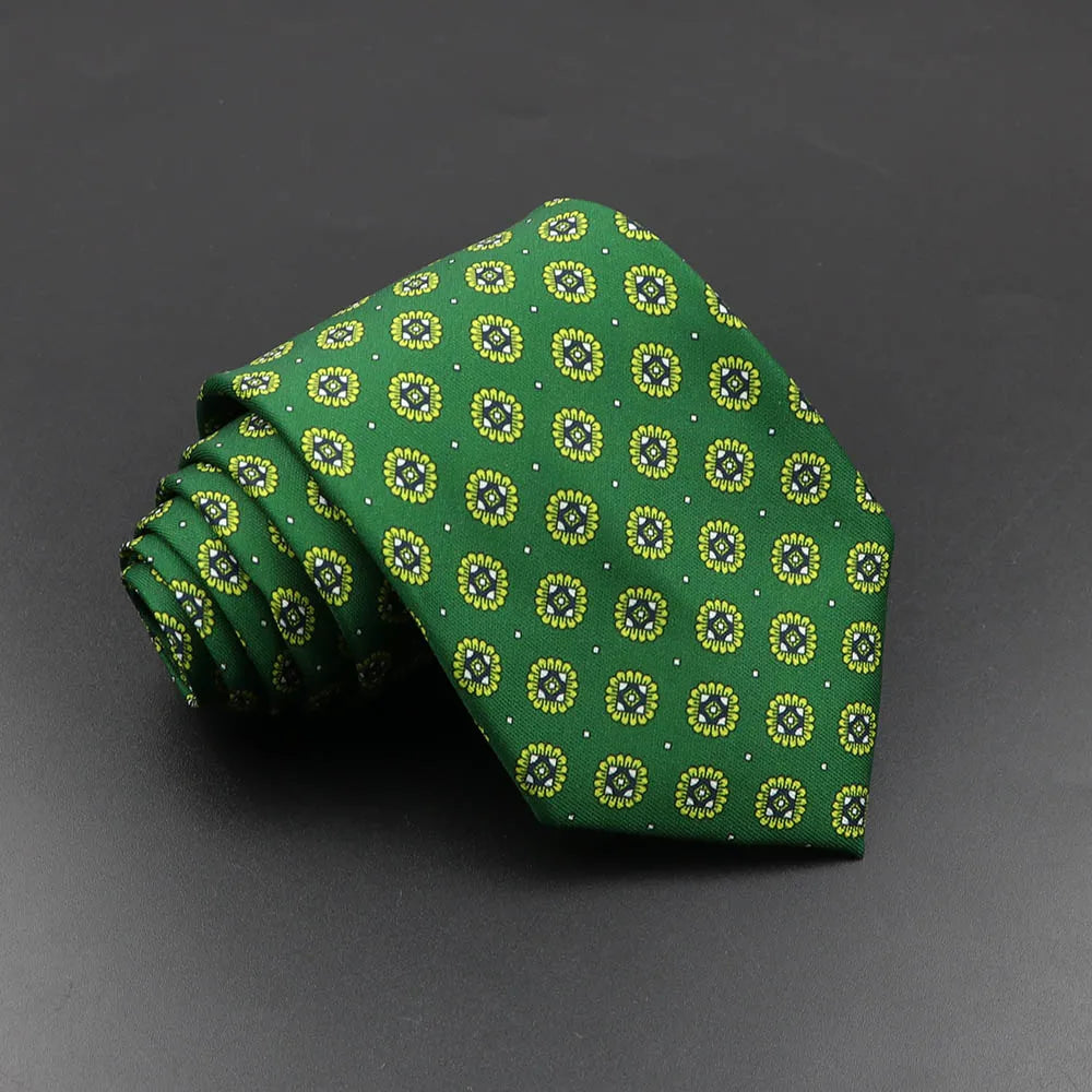 Men's Silk Tie 7.5cm - Dotted Floral Wedding & Business 57.0 by HitMyNeed